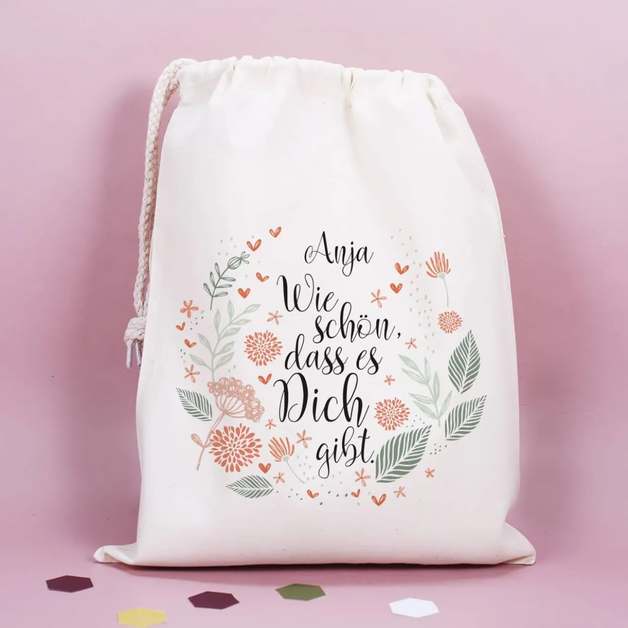 Wie schön, dass es Dich gibt. - Geschenkset mit Wein und Duftkerze