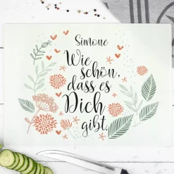 Wie schön, dass es dich gibt- Glasbrettchen mit Name