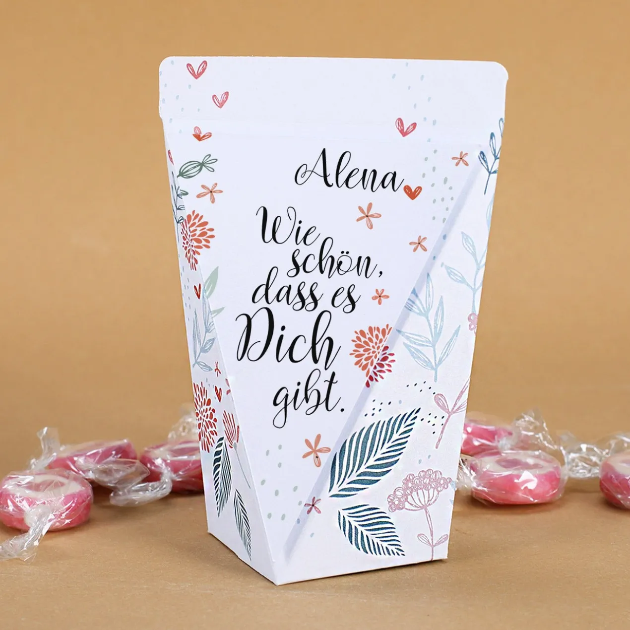 Wie schön, dass es Dich gibt - kleine Geschenktüte mit oder ohne Füllung