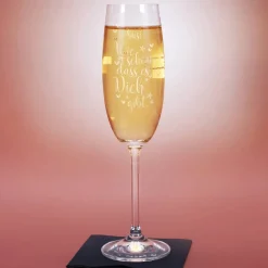 Wie schön, dass es Dich gibt - Sektglas mit Ihrem Wunschnamen
