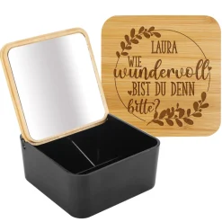 Wie wundervoll bist du denn bitte? - Box mit Spiegel und Ihrem Wunschnamen