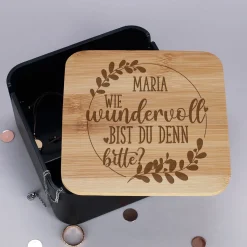 Wie wundervoll bist du denn bitte? - Box mit Spiegel und Ihrem Wunschnamen