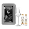 Williamsbirne Schnaps mit graviertem Edelbrandglas in bedruckter Metallbox