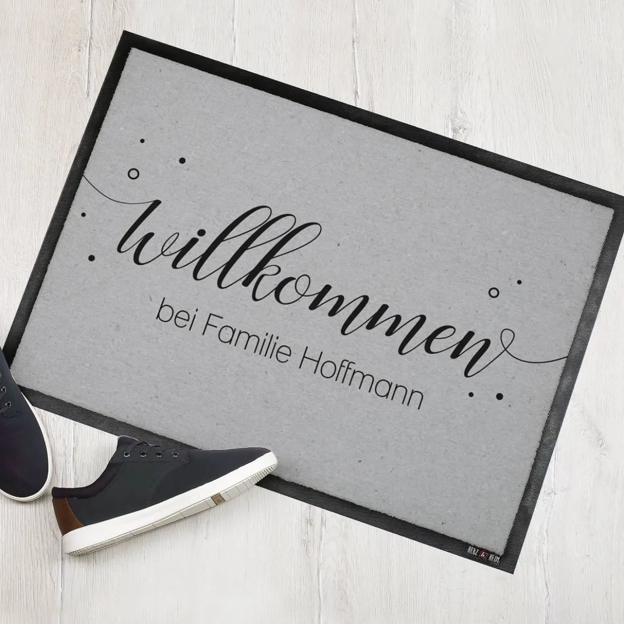 Willkommen - Fußmatte mit Ihrem Wunschtext, 70 x 50 cm