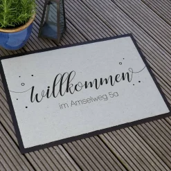 Willkommen - Fußmatte mit Ihrem Wunschtext, 70 x 50 cm