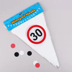 Wimpel-Girlande mit 30er Verkehrszeichen