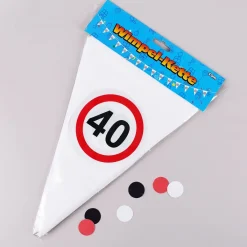 Wimpel-Kette mit Verkehrszeichen 40