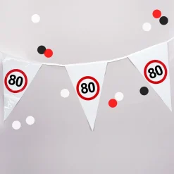 Wimpelkette Verkehrszeichen zum 80. Geburtstag