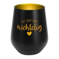 Windlicht 'Du bist mir wichtelig' in Schwarz-Gold & Weiß-Gold | Weihnachtsgeschenk & Wichtelidee