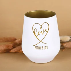 Windlicht mit Love Herz und Namen graviert