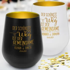 Windlicht mit Wunschnamen und Datum für Hochzeit | Der schönste Weg ist der gemeinsame
