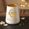 Windlicht zur Silberhochzeit mit Namen personalisiert | Deko Licht zum 25. Hochzeitstag mit Gravur