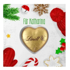 Winterliche Karte mit Lindt Schoko Herz