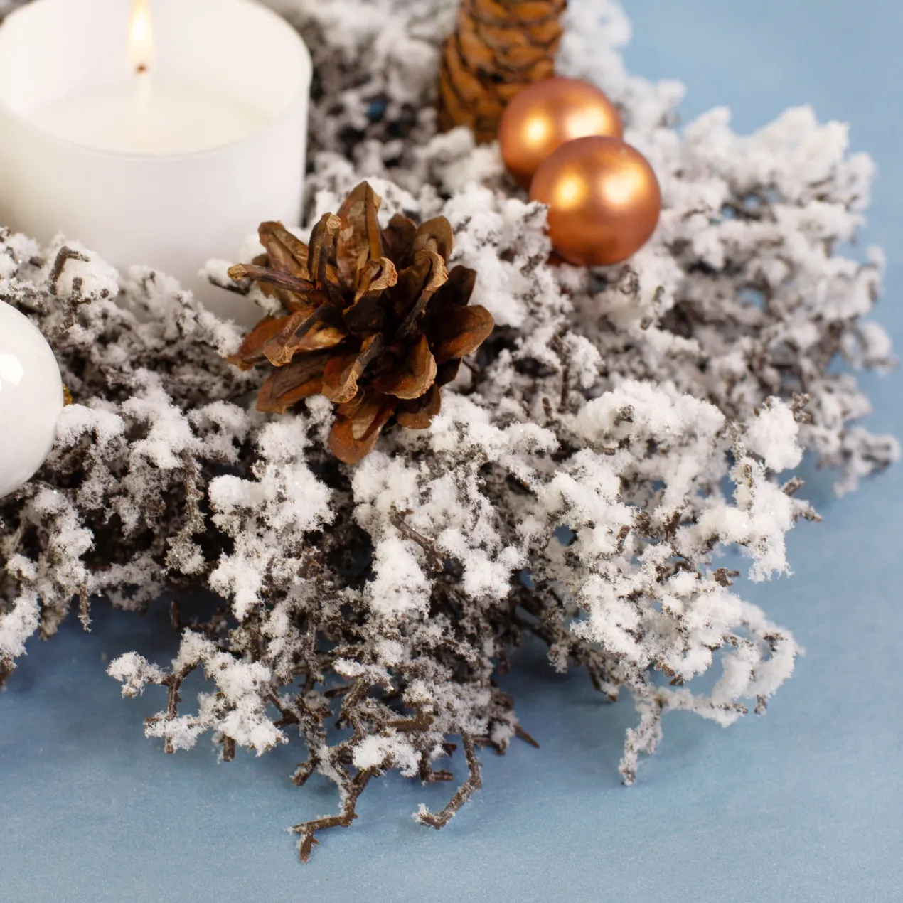 Winterlicher Adventskranz aus Schneezweigen in zwei Größen | Dekoration zu Weihnachten