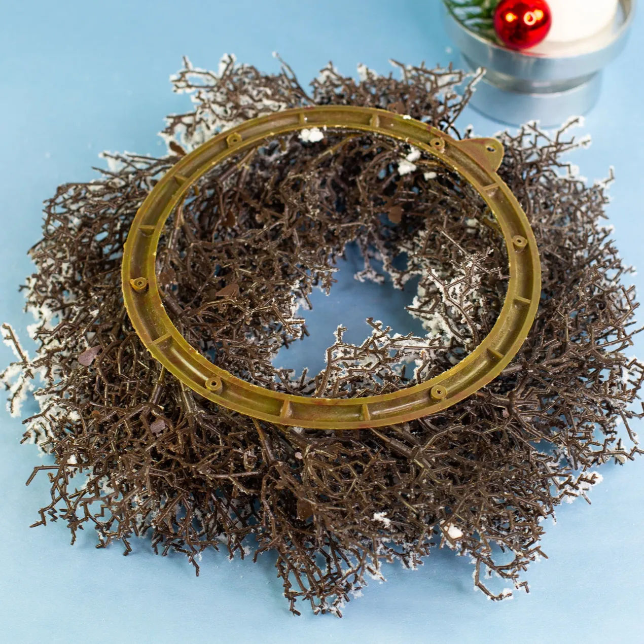 Winterlicher Adventskranz aus Schneezweigen in zwei Größen | Dekoration zu Weihnachten