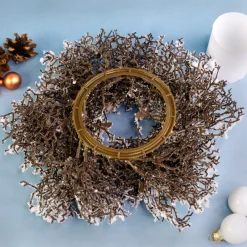 Winterlicher Adventskranz aus Schneezweigen in zwei Größen | Dekoration zu Weihnachten