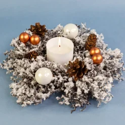 Winterlicher Adventskranz aus Schneezweigen in zwei Größen | Dekoration zu Weihnachten