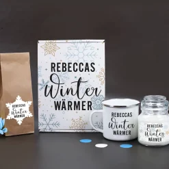 Winterwärmer Geschenkset mit Tee, Tasse und Duftkerze