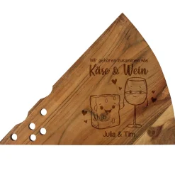 Wir gehören zusammen wie Käse & Wein - Käsebrett mit Ihren Wunschnamen