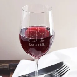 Wir gehören zusammen wie Käse & Wein - Geschenkset mit zwei Weingläsern