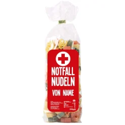 Witzige Notfall-Nudeln mit Namensaufdruck