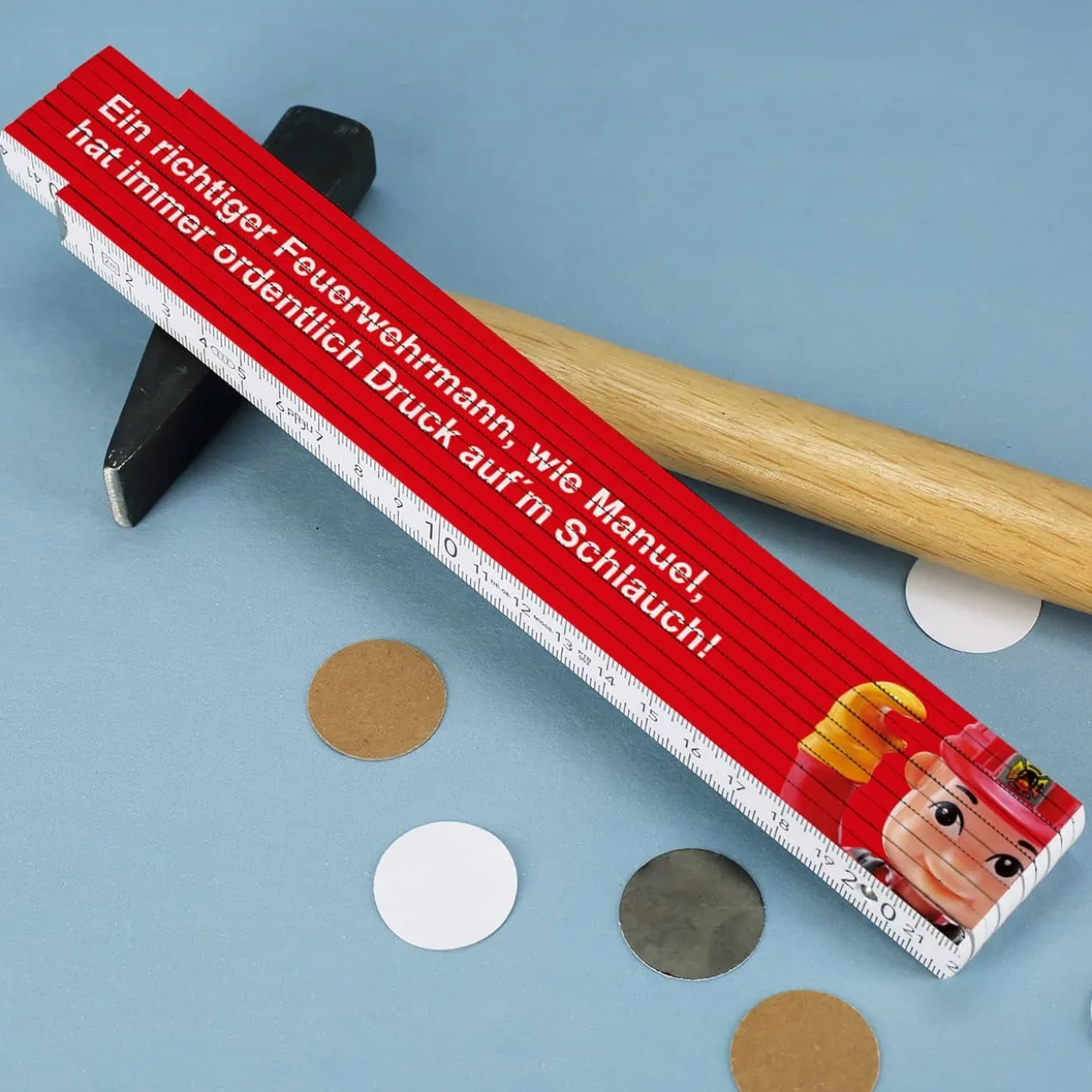 Witziger Zollstock für Feuerwehrmänner