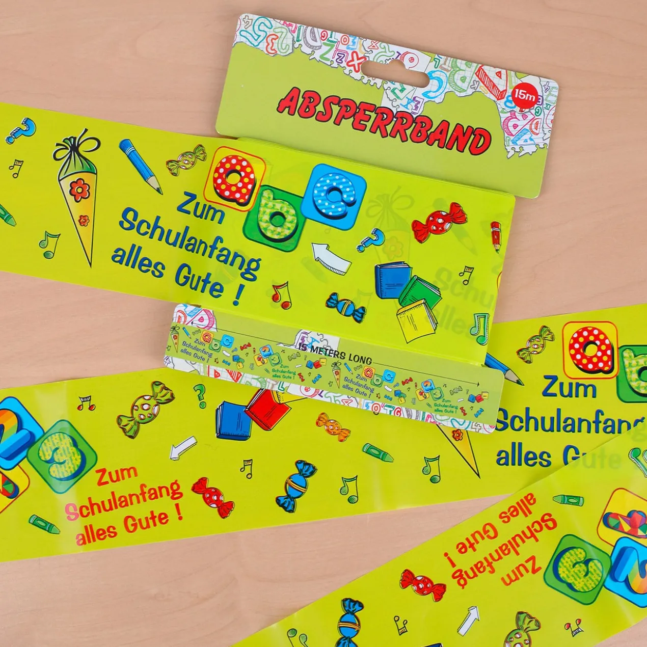 Witziges Absperrband zum Schulanfang