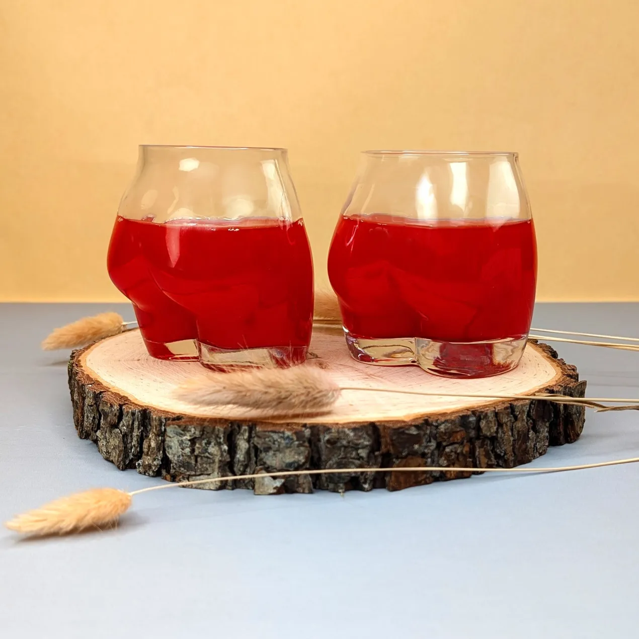 Witzige Trinkgläser 'Hoch den Hintern!' im Po-Design | 2er-Set | 250ml