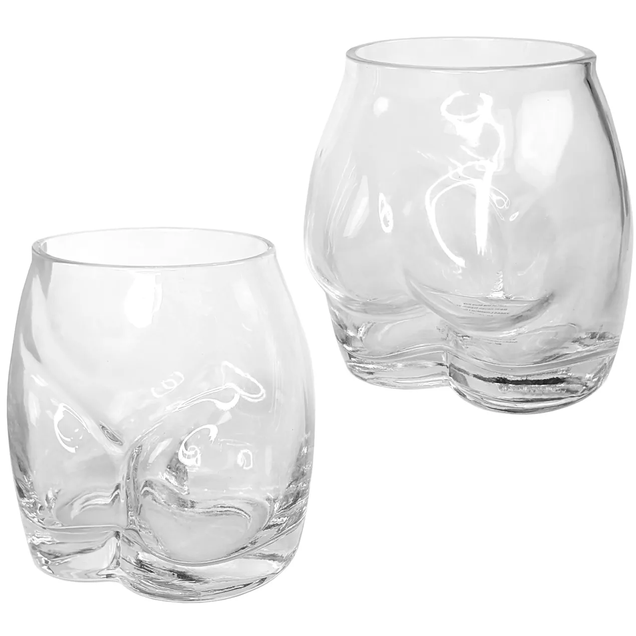 Witzige Trinkgläser 'Hoch den Hintern!' im Po-Design | 2er-Set | 250ml