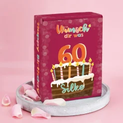 Wünsch' dir was - Geschenkverpackung zum Geburtstag mit Torte, Name und Alter