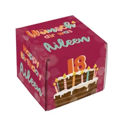 Wünsch' dir was - Geschenkverpackung zum Geburtstag mit Torte, Name und Alter