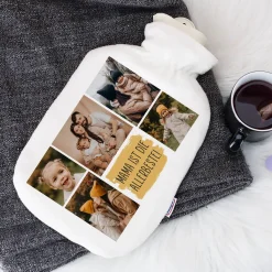 Wärmflasche mit Ihren 5 Lieblingsfotos und Wunschtext