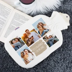 Wärmflasche mit Ihren 5 Lieblingsfotos und Wunschtext