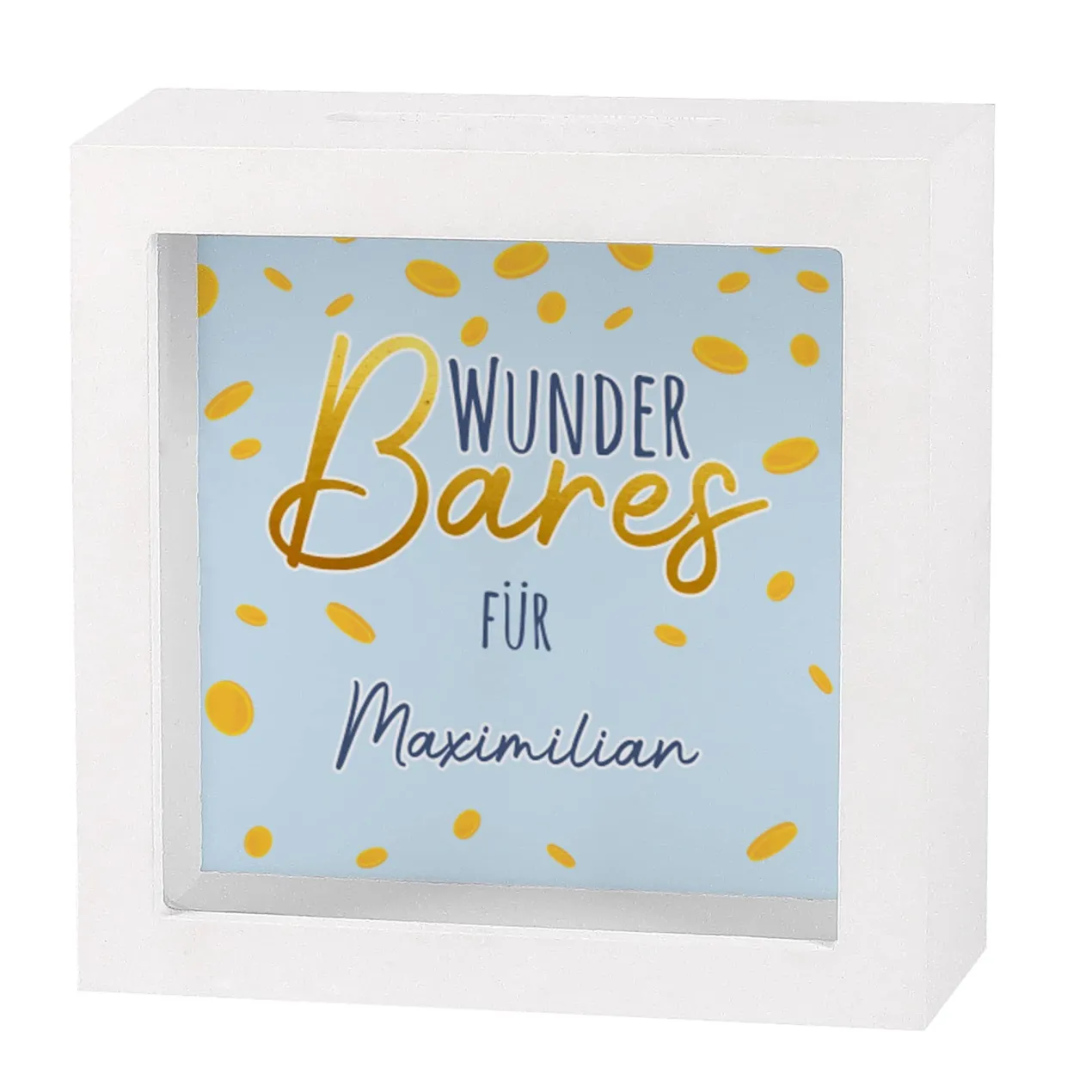 Wunder Bares - Bilderrahmenspardose mit Name personalisiert