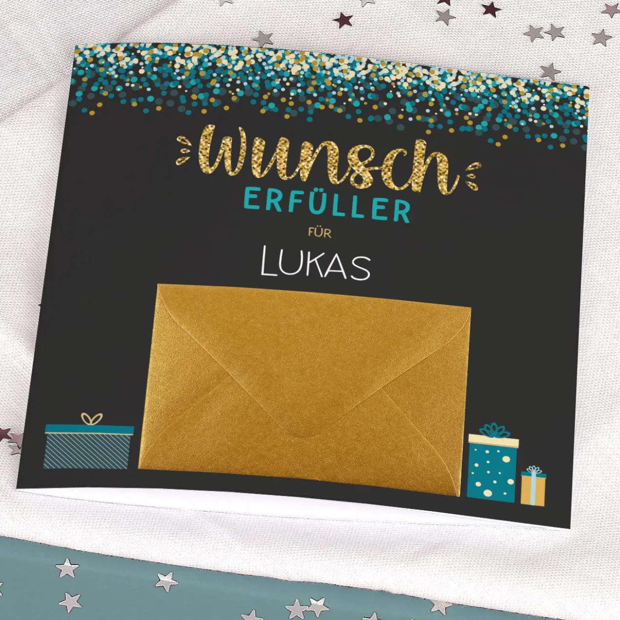 Wunscherfüller - Klappkarte für Geldgeschenke