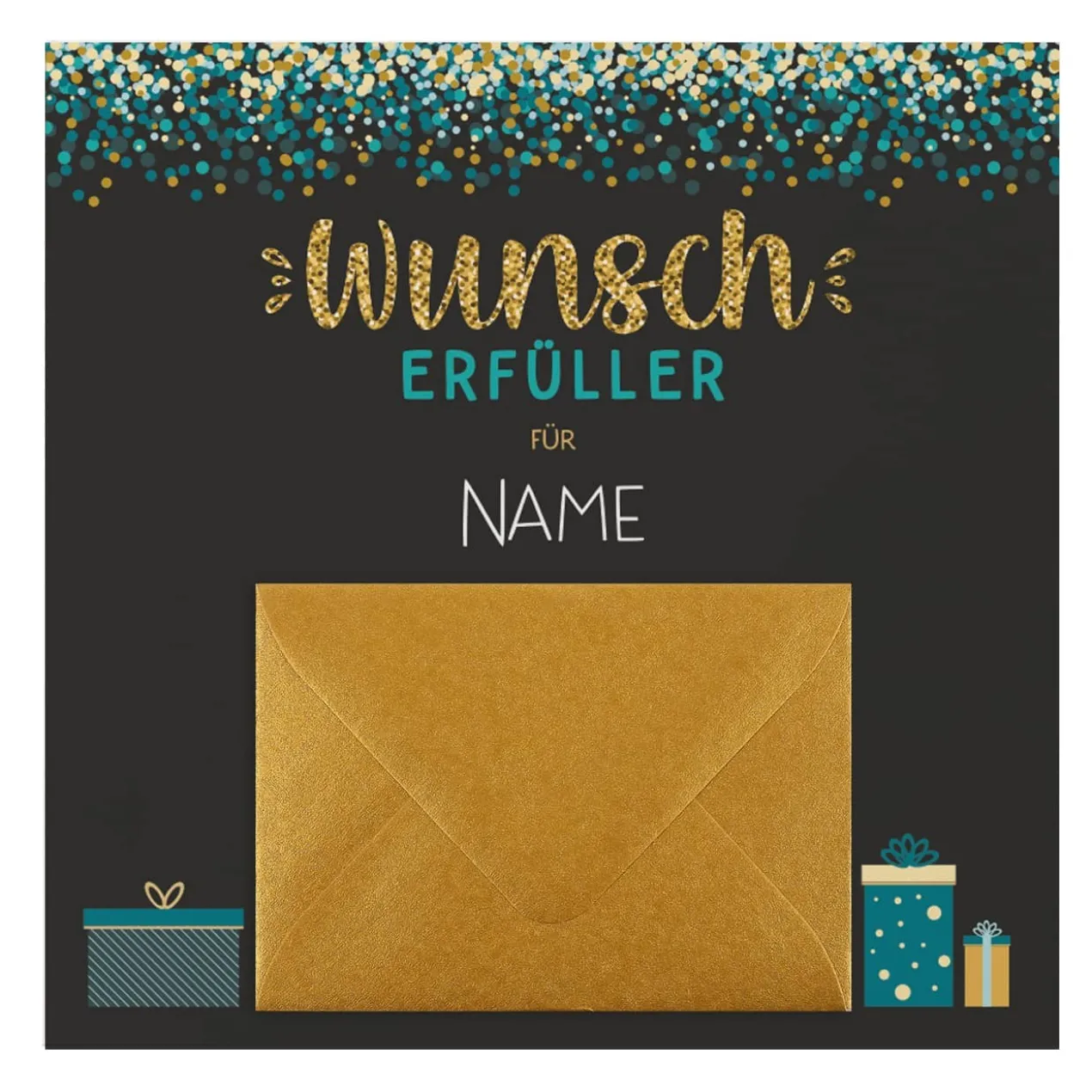 Wunscherfüller - Klappkarte für Geldgeschenke