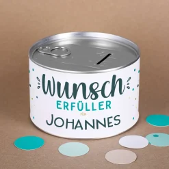 Wunscherfüller - Spardose zum Aufreißen mit Ihrem Wunschnamen