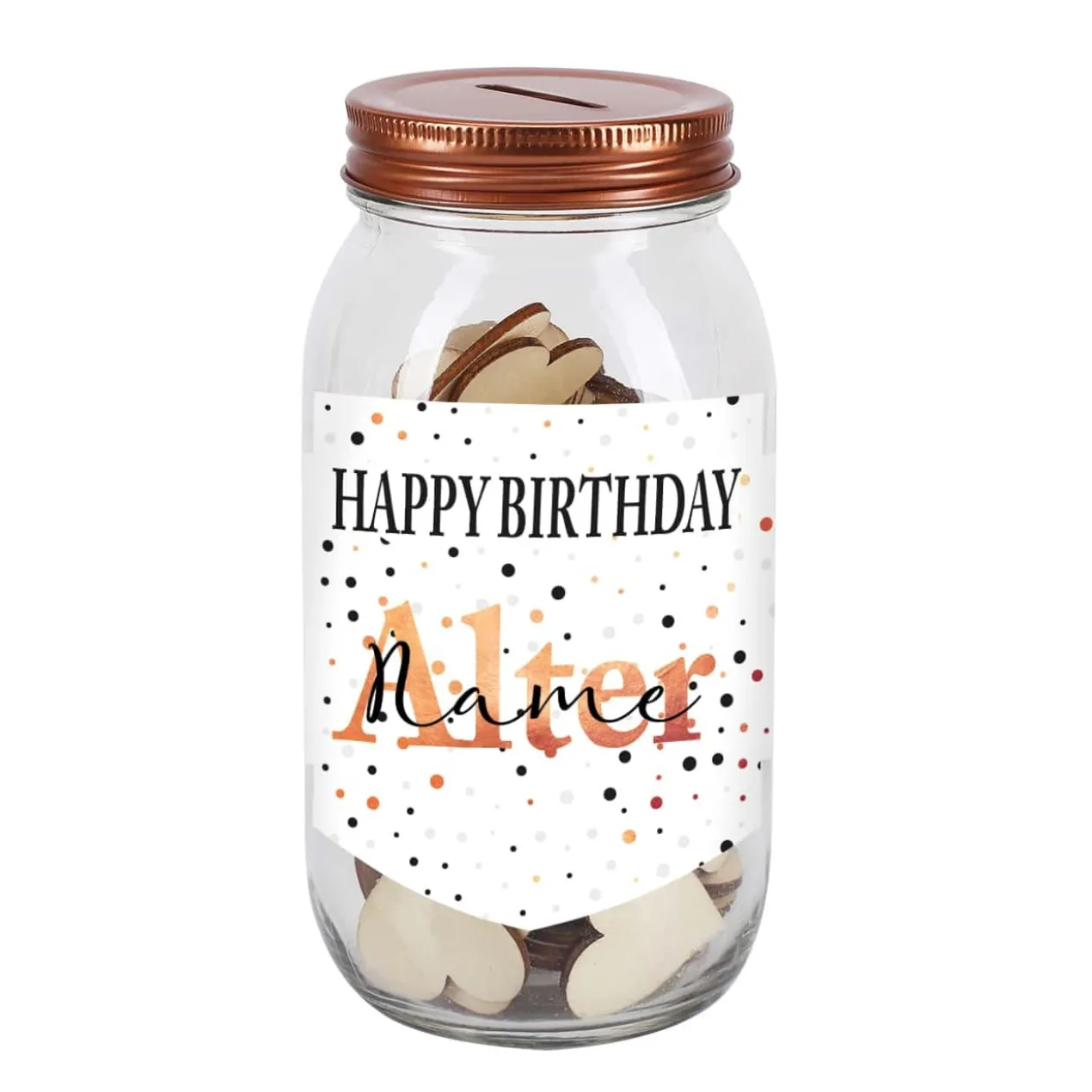 Wunschglas zum Geburtstag mit Name und Alter