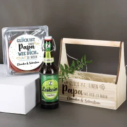 Wurst- und Biergeschenkset zum Vatertag - Glück ist einen Papa wie dich zu haben