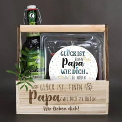 Wurst- und Biergeschenkset zum Vatertag - Glück ist einen Papa wie dich zu haben