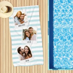 XL Badetuch mit 3 Fotos und Ihren Wunschtexten bedruckt