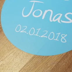 XL Fußbodenaufkleber 30x57cm zur Geburt - Es ist ein Junge - mit Name und Datum