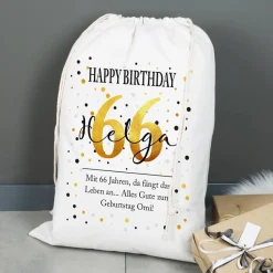 XL Geschenksack zum Geburtstag mit Alter, Name und Wunschtext