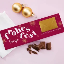 XL Schokolade zu Weihnachten mit Geldumschlag & Wunschtext personalisiert | Geld Geschenk fürs Fest