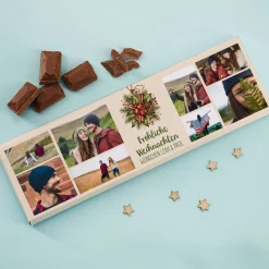 XL Schokolade zu Weihnachten mit Fotos und Wunschtext personalisiert | Süßes Weihnachtsgeschenk