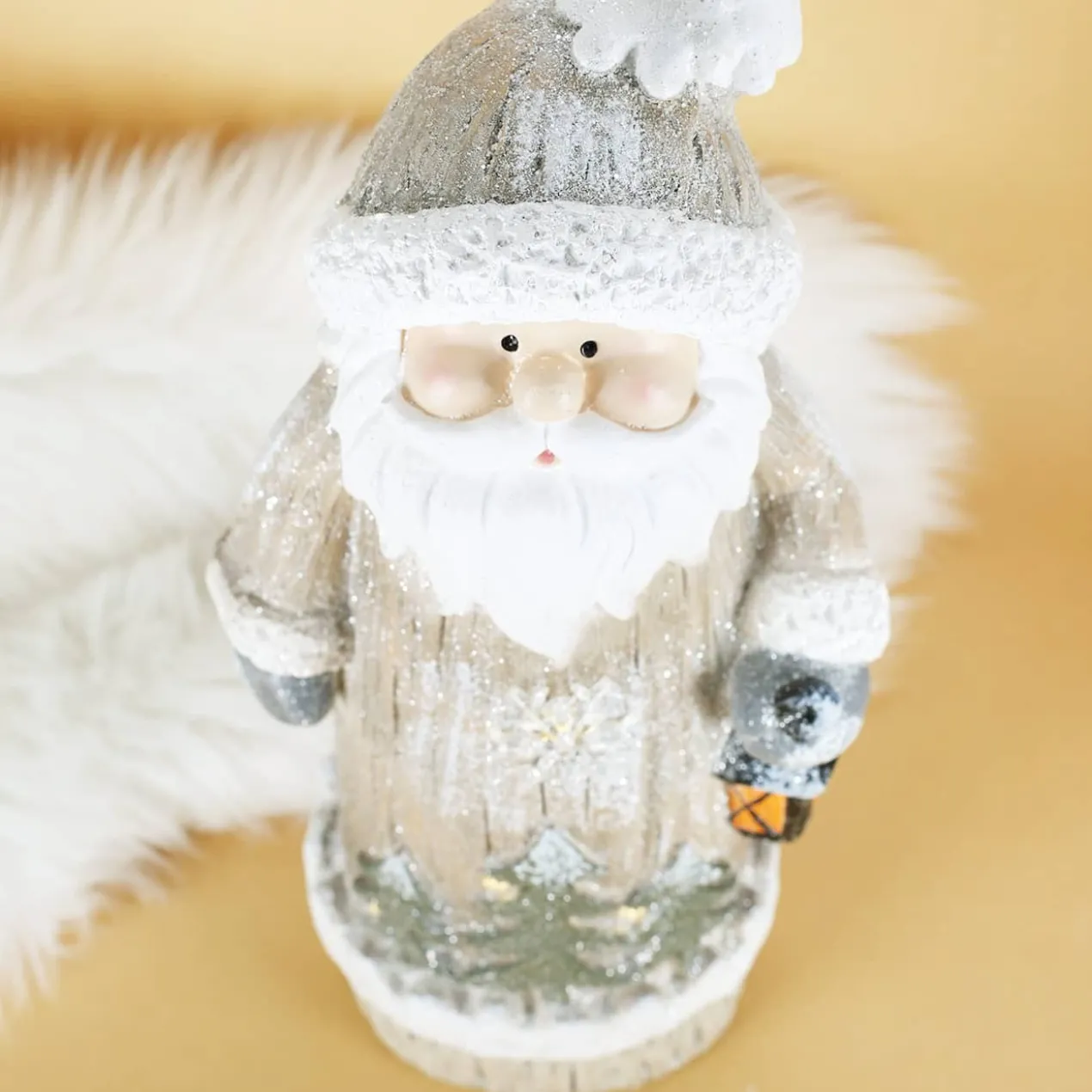 XL Weihnachts-Dekofigur mit Leuchtelementen - Schneemann und Weihnachtsmann