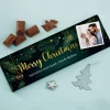 XL Weihnachts-Schokolade mit Foto, Wunschtext und Goldfolie veredelt