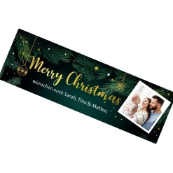 XL Weihnachts-Schokolade mit Foto, Wunschtext und Goldfolie veredelt