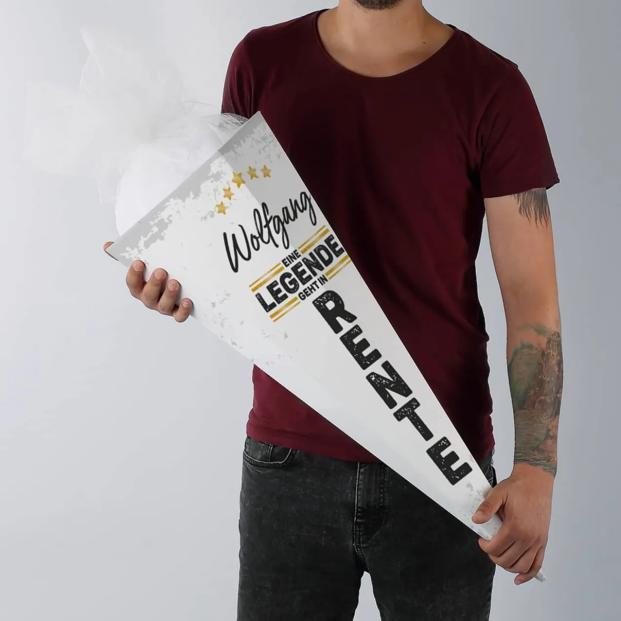 XL Zuckertüte - Legende geht in Rente - mit Namensaufdruck
