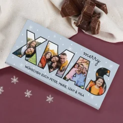 XMAS Schokolade zu Weihnachten mit Ihren Fotos und Text